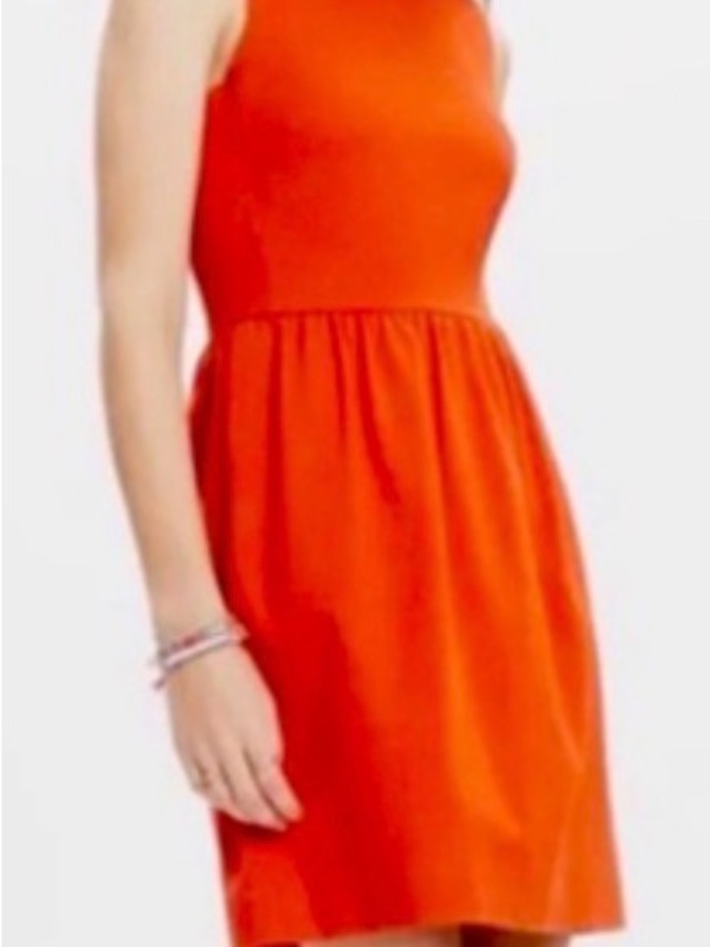 J. Crew Bright Orange Sleeveless Fit-and-Flare Dress